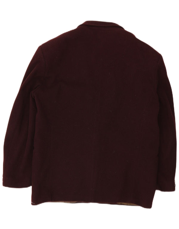 Giacca blazer da uomo a 2 bottoni Wampum UK 42 XL lana bordeaux