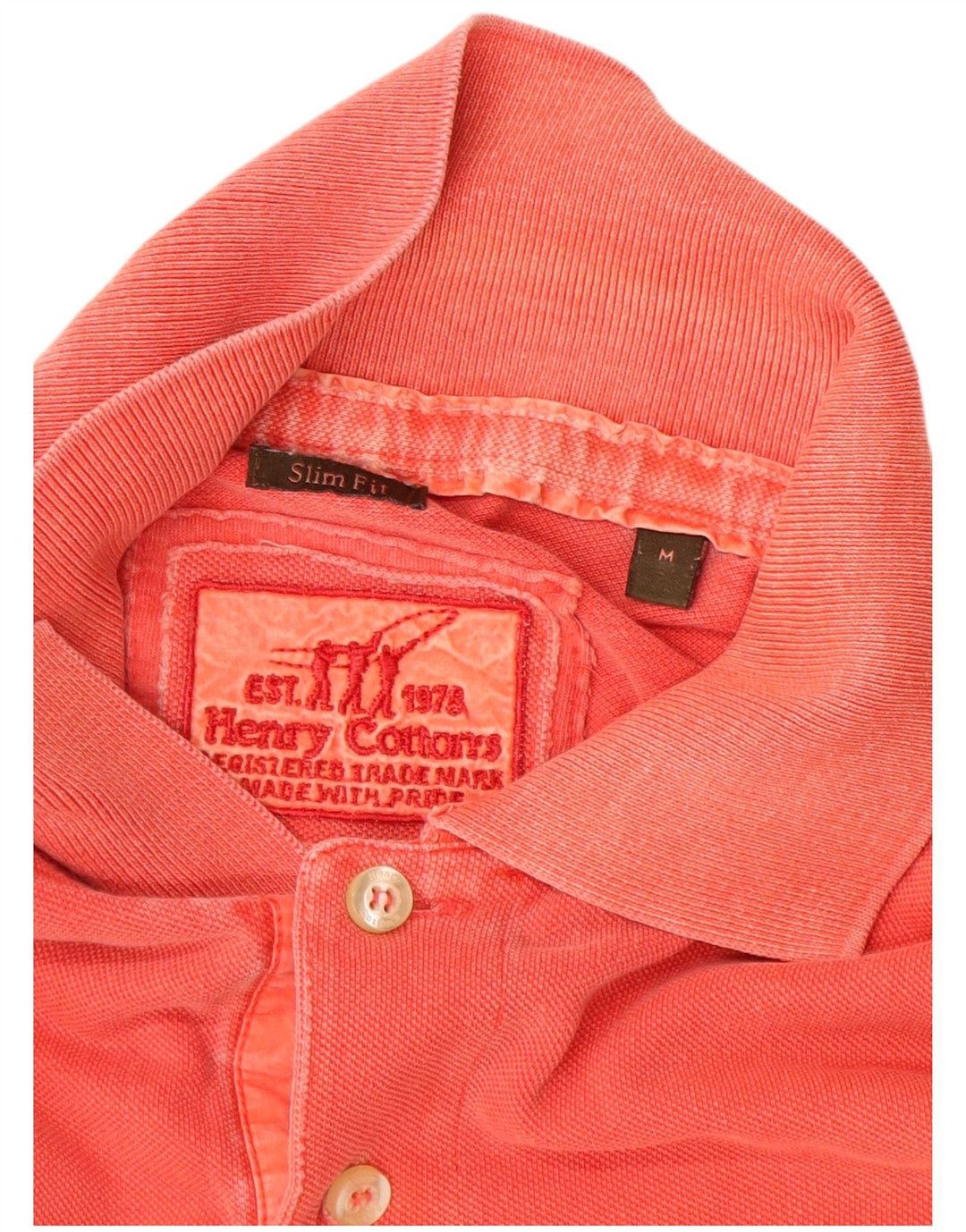 Polo da uomo slim fit Henry Cottons in cotone arancione medio