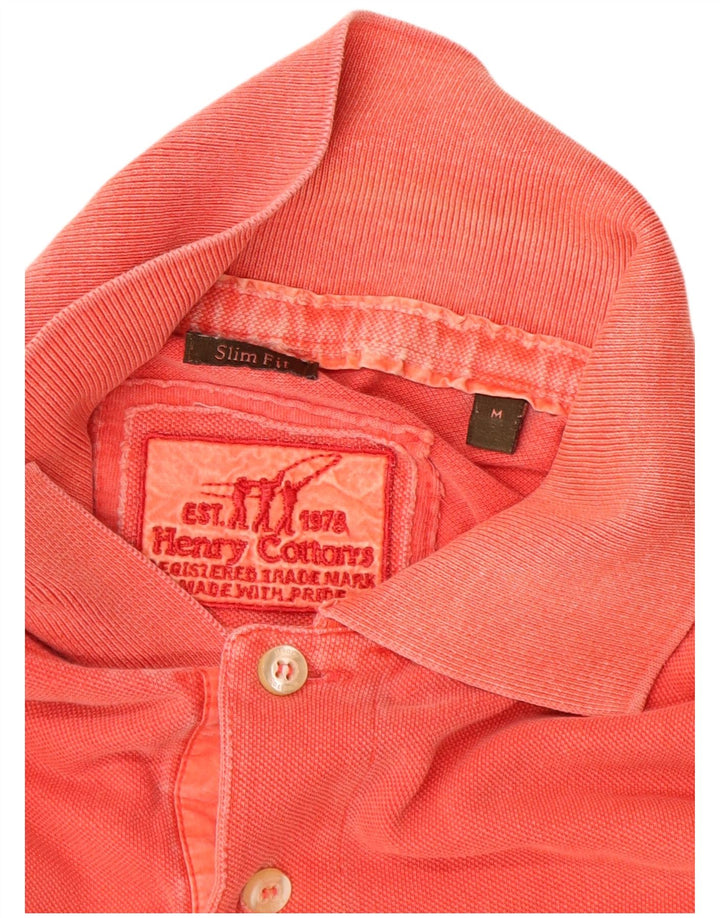 Polo da uomo slim fit Henry Cottons in cotone arancione medio
