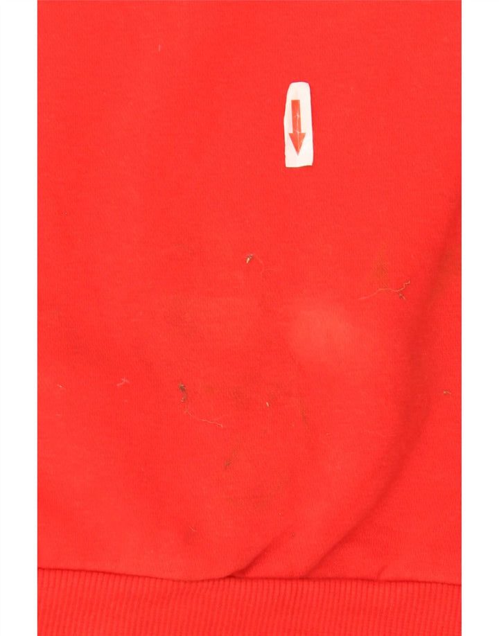 Felpa con cappuccio grafica da uomo Puma in cotone color block rosso medio
