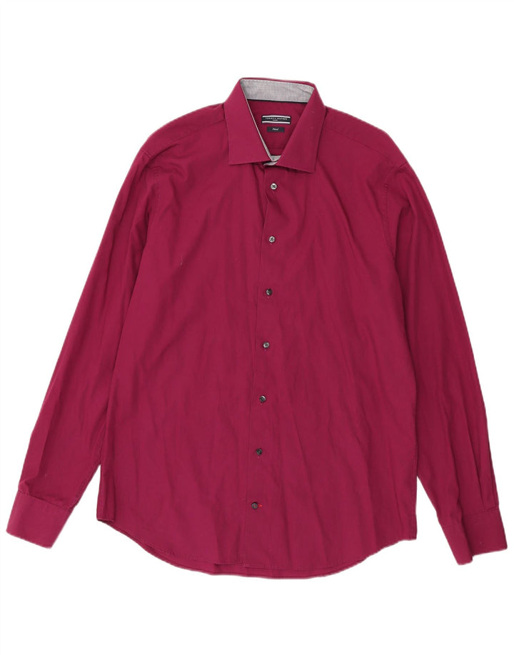 Camicia aderente da uomo Tommy Hilfiger taglia 41 16 grande cotone rosa