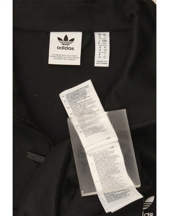 Giacca da ginnastica da donna Adidas UK 10 piccola in cotone nero