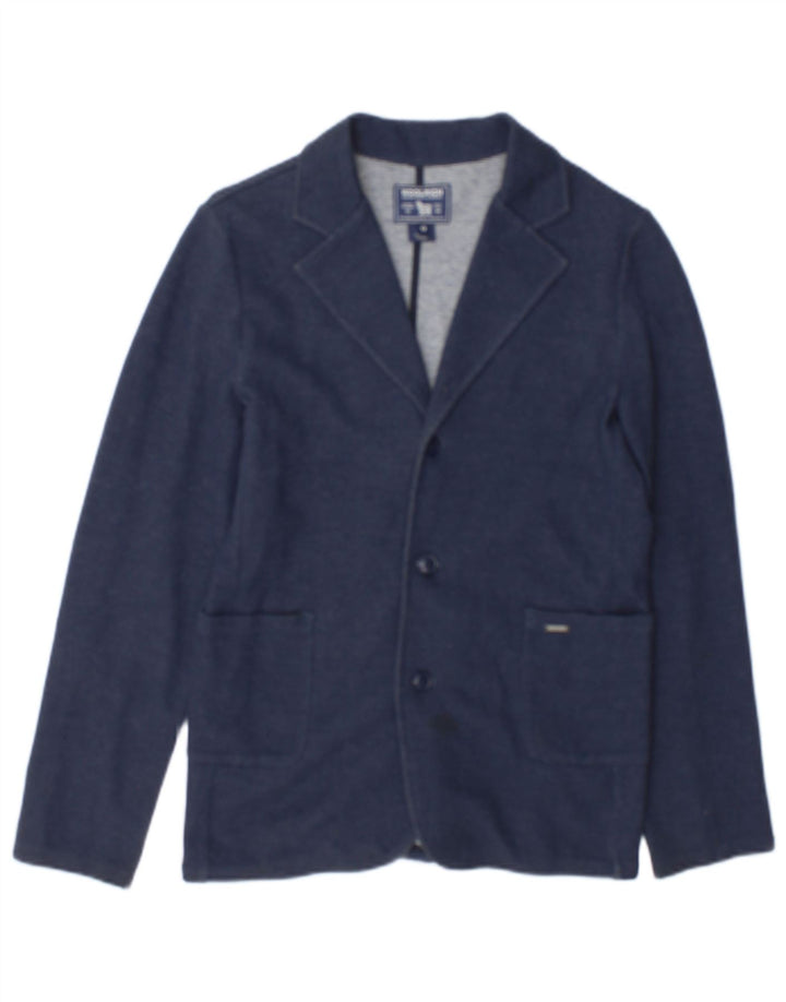Giacca blazer a 3 bottoni Woolrich per ragazzi 11-12 anni in cotone blu navy