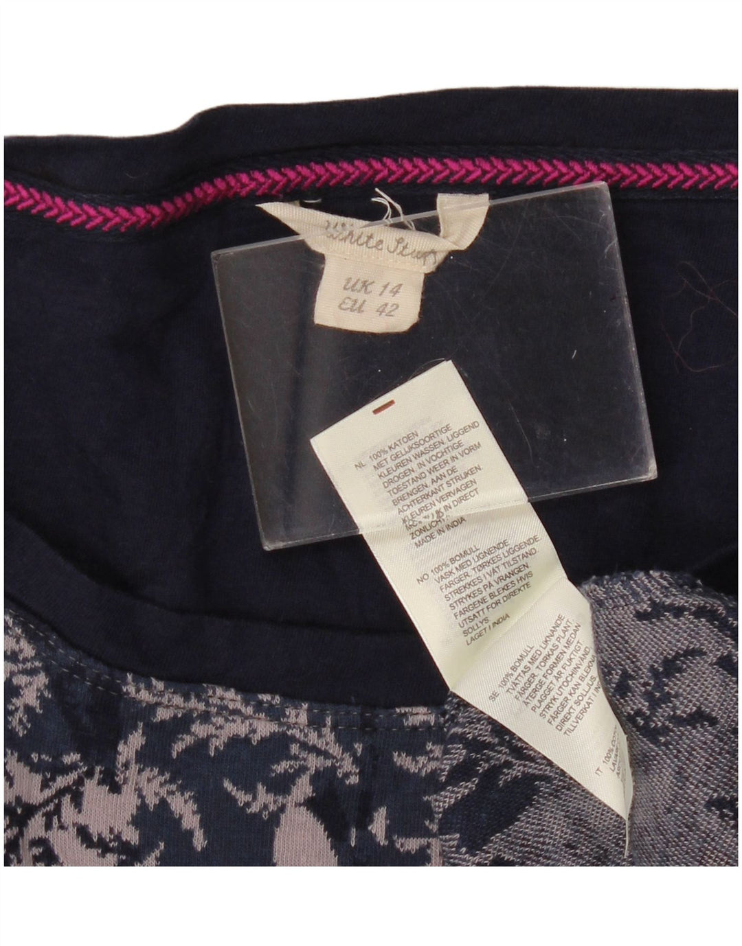 Abito basic da donna con maniche a 3/4 di White Stuff UK 14 Medio blu navy floreale