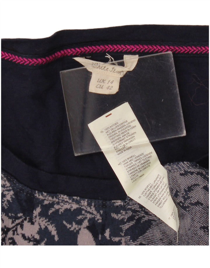 Abito basic da donna con maniche a 3/4 di White Stuff UK 14 Medio blu navy floreale