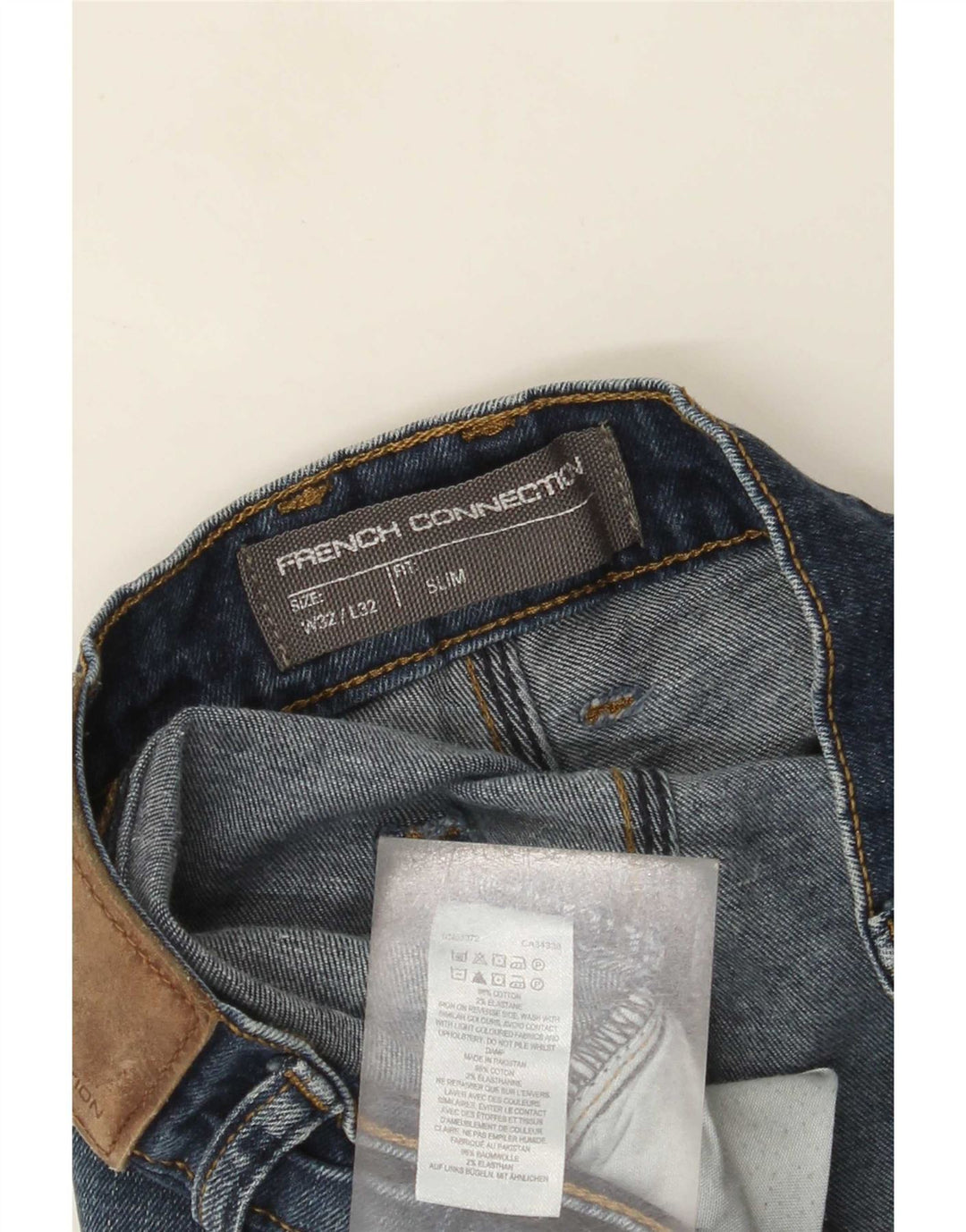 Jeans slim da uomo French Connection W32 L32 cotone blu
