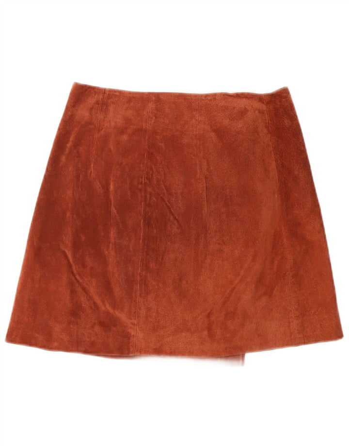 Gonna avvolgente in pelle scamosciata da donna Mango piccola W26 marrone