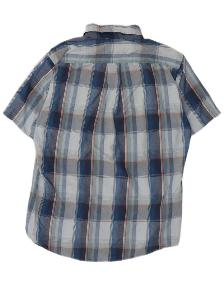 EDDIE BAUER Camicia a maniche corte vestibilità classica da uomo Piccolo nylon a quadri blu