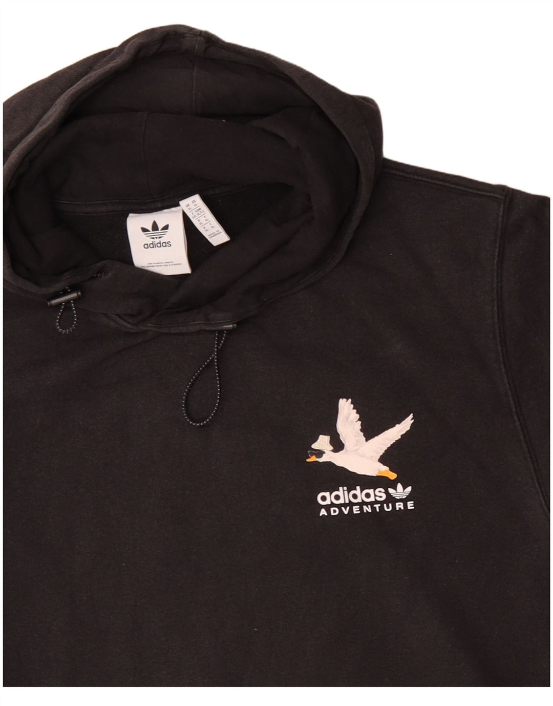 Felpa con cappuccio grafica ADIDAS da uomo Adventure XL in cotone nero