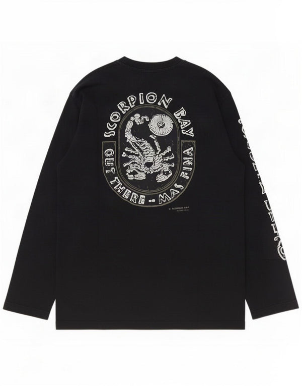 Scorpion Bay Mens Graphic Top Long Sleeve Medium Black Cotton