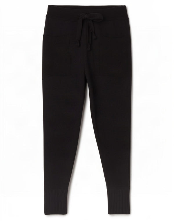 Zara Womens Knit Cropped Trousers Small W26 L22 Black Viscose