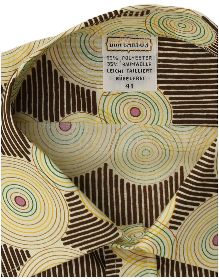 Camicia da uomo Don Carlos taglia 41 Poliestere geometrico beige medio