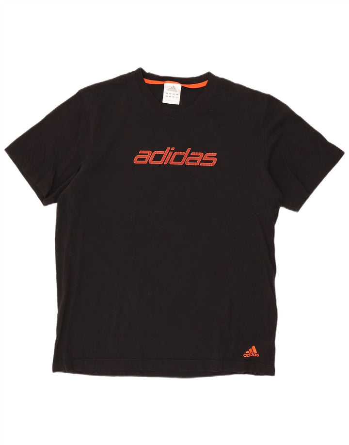 T-shirt grafica da uomo ADIDAS Top grande in cotone nero