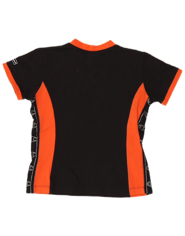 T-shirt grafica corta da donna Champion UK 12 Medium Black Colourblock