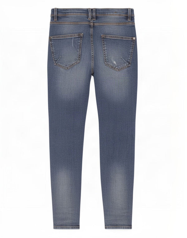 Jeans slim invecchiati da uomo Zara EU 38 Small W30 L26 cotone blu