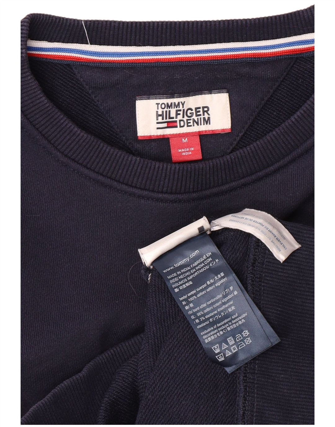 TOMMY HILFIGER Felpa grafica da uomo Maglione color block medio blu navy