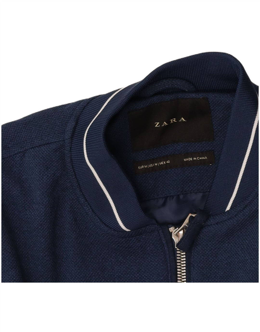 Giubbotto bomber da uomo ZARA UK 38 medio blu navy