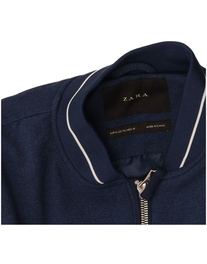 Giubbotto bomber da uomo ZARA UK 38 medio blu navy