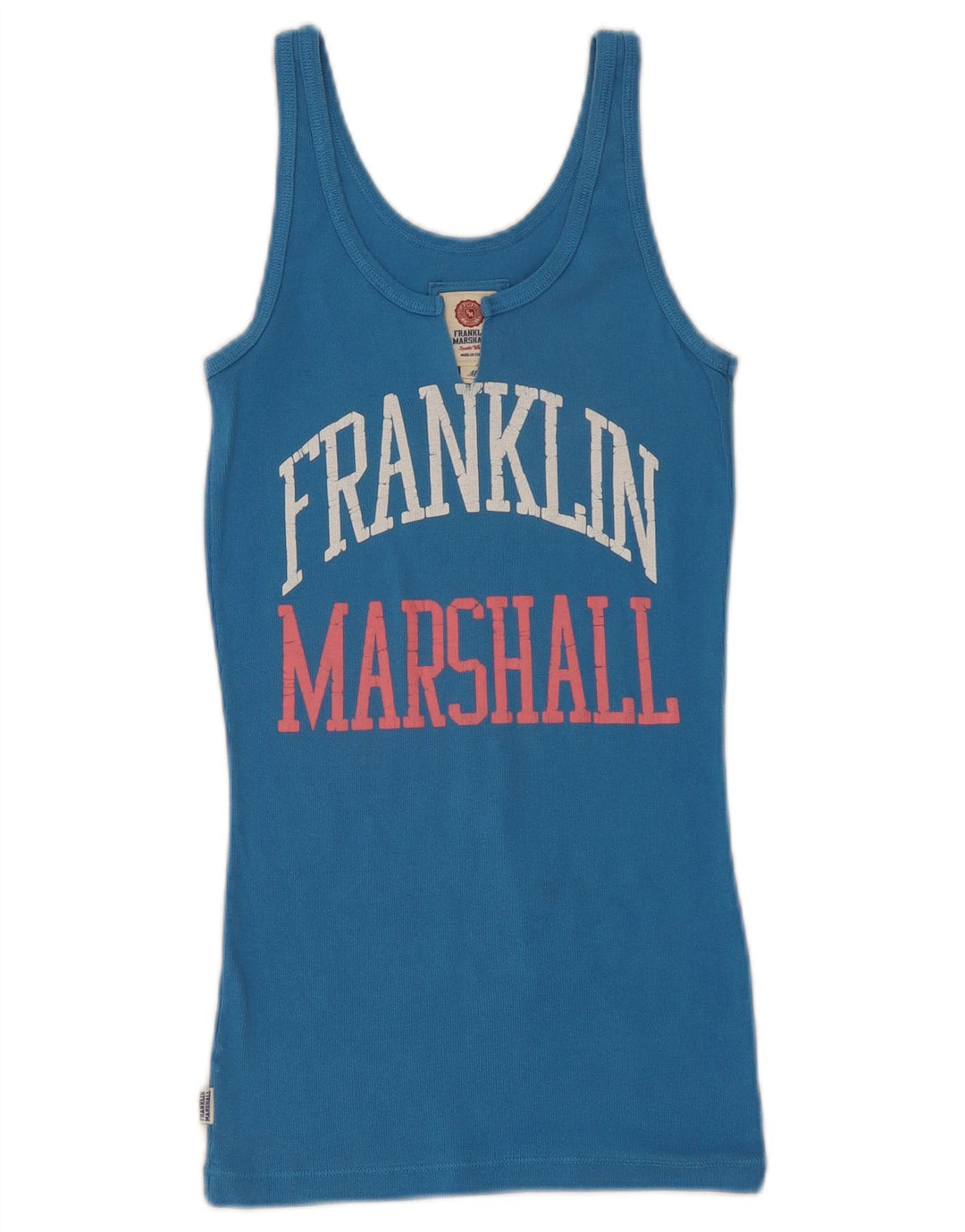 Canotta grafica da donna Franklin & Marshall UK 12 cotone blu medio