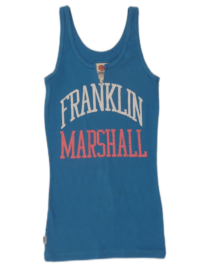 Canotta grafica da donna Franklin & Marshall UK 12 cotone blu medio