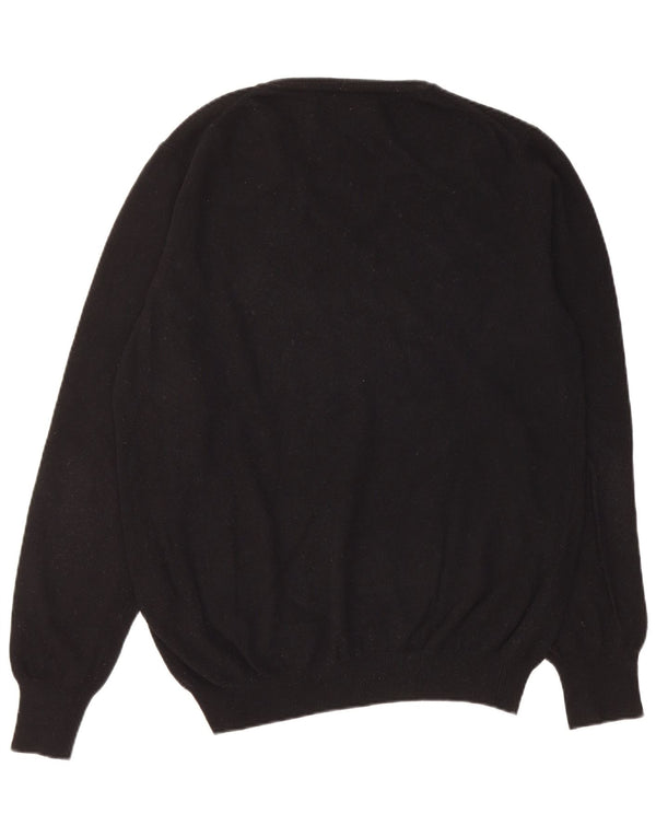 Liu Jo Uomo Maglione Scollo a V Maglione Grande Lana Vergine Nera