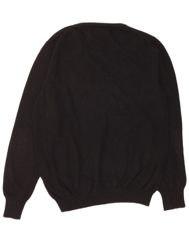 Liu Jo Uomo Maglione Scollo a V Maglione Grande Lana Vergine Nera