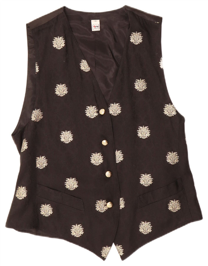 Gilet da donna TRU EU 40 Acetato floreale nero medio