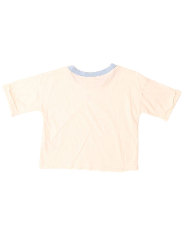 T-shirt corta da donna Adidas UK 12 cotone bianco medio