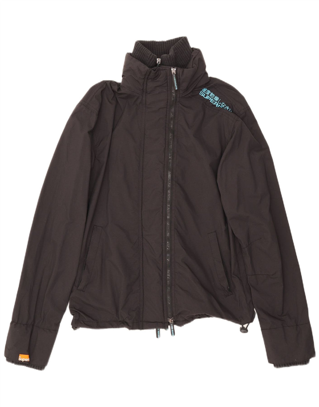 Giacca antipioggia da uomo Superdry UK 40 Large in nylon nero