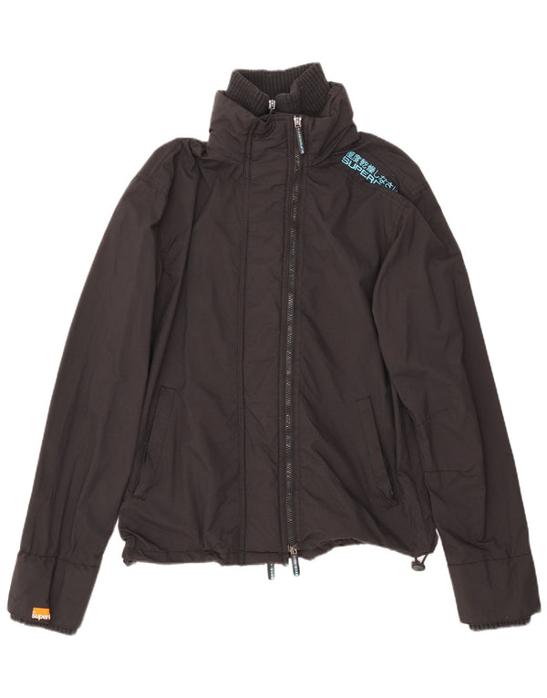 Giacca antipioggia da uomo Superdry UK 40 Large in nylon nero