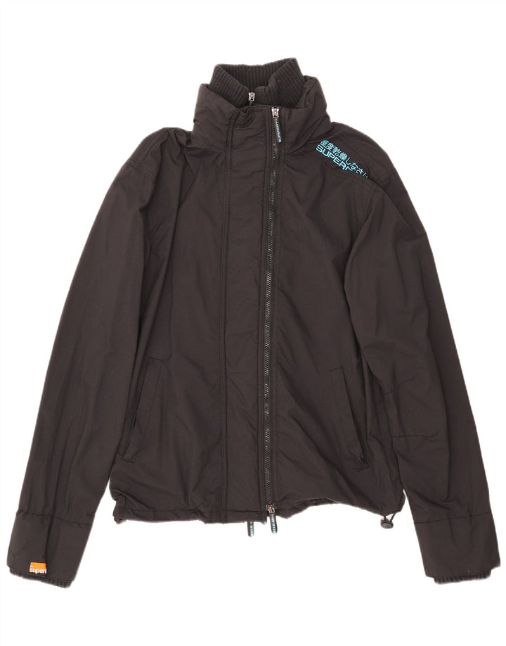 Giacca antipioggia da uomo Superdry UK 40 Large in nylon nero