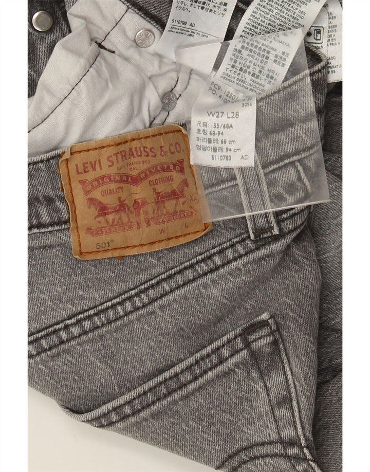 Jeans dritti Levi's 501 da donna W27 L28 cotone grigio