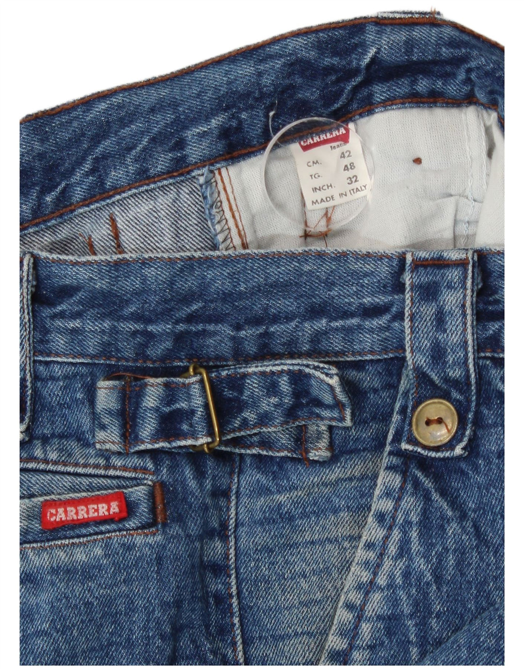 Jeans larghi da donna a vita alta Carrera W32 L27 cotone blu