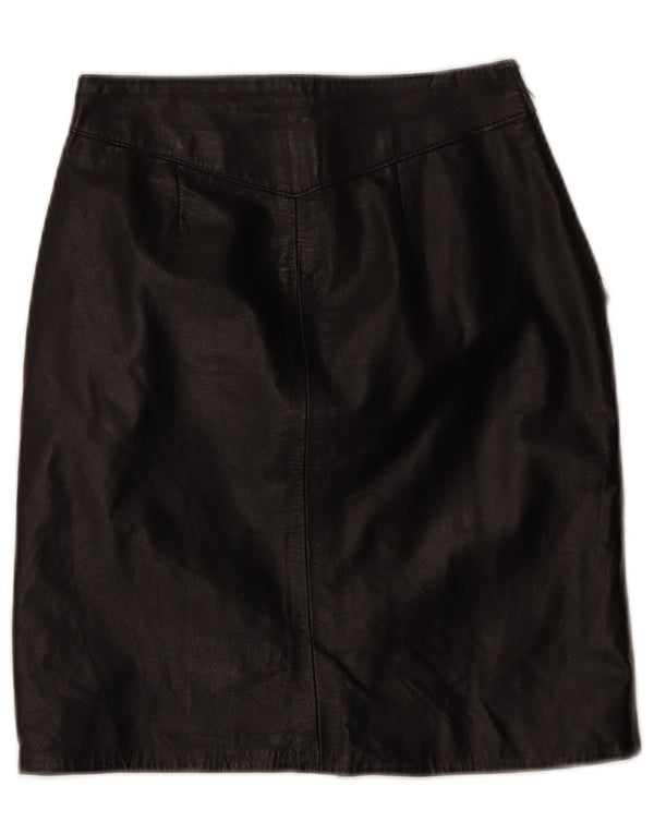 Gonna in pelle vintage da donna W24 XS nera