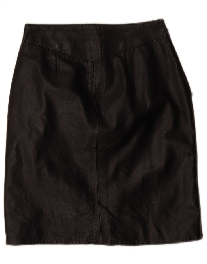Gonna in pelle vintage da donna W24 XS nera