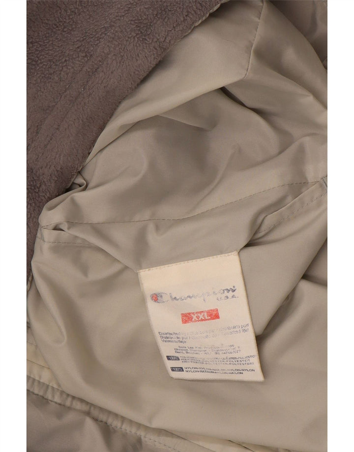Giacca in pile reversibile con cappuccio da uomo Champion UK 44 2XL Poliestere grigio