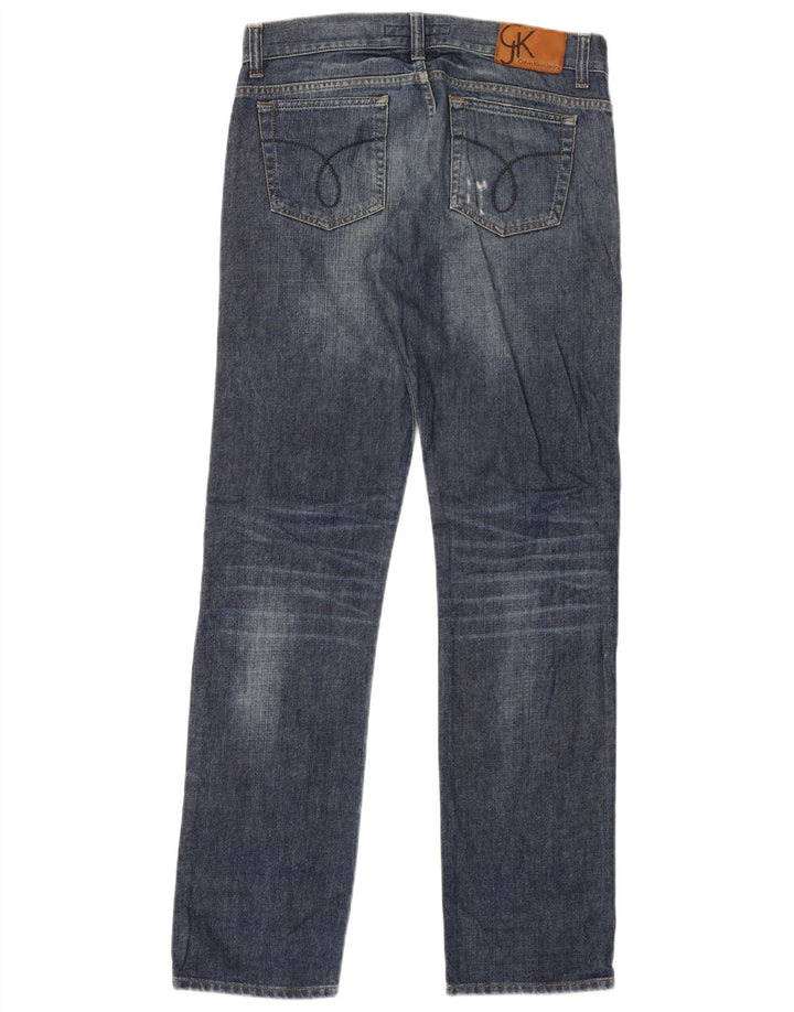Jeans slim invecchiati da uomo Calvin Klein W31 L33 cotone blu