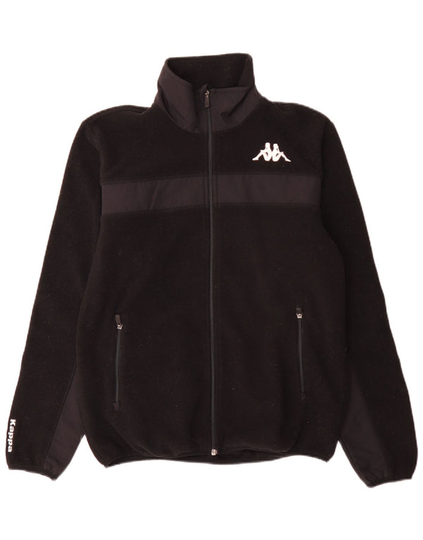 Giacca in pile da uomo Kappa UK 38 poliestere color block medio nero