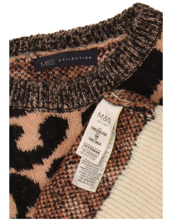 Maglione corto con scollo a barca da donna Marks & Spencer UK 14 medio multicolore