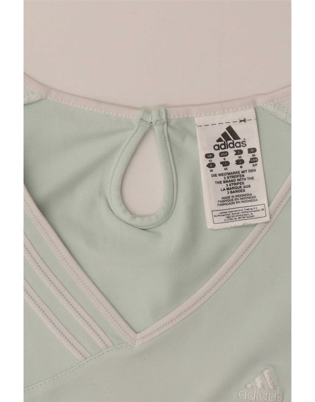 T-shirt Adidas Climalite da donna Top UK 10 Small Turchese Poliestere