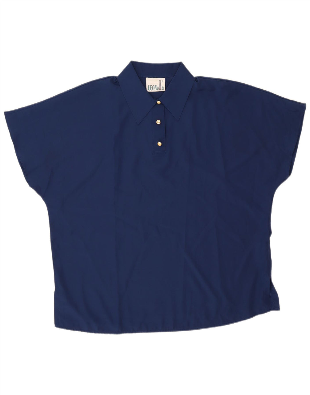 Polo oversize da donna vintage UK 18 XL poliestere blu navy