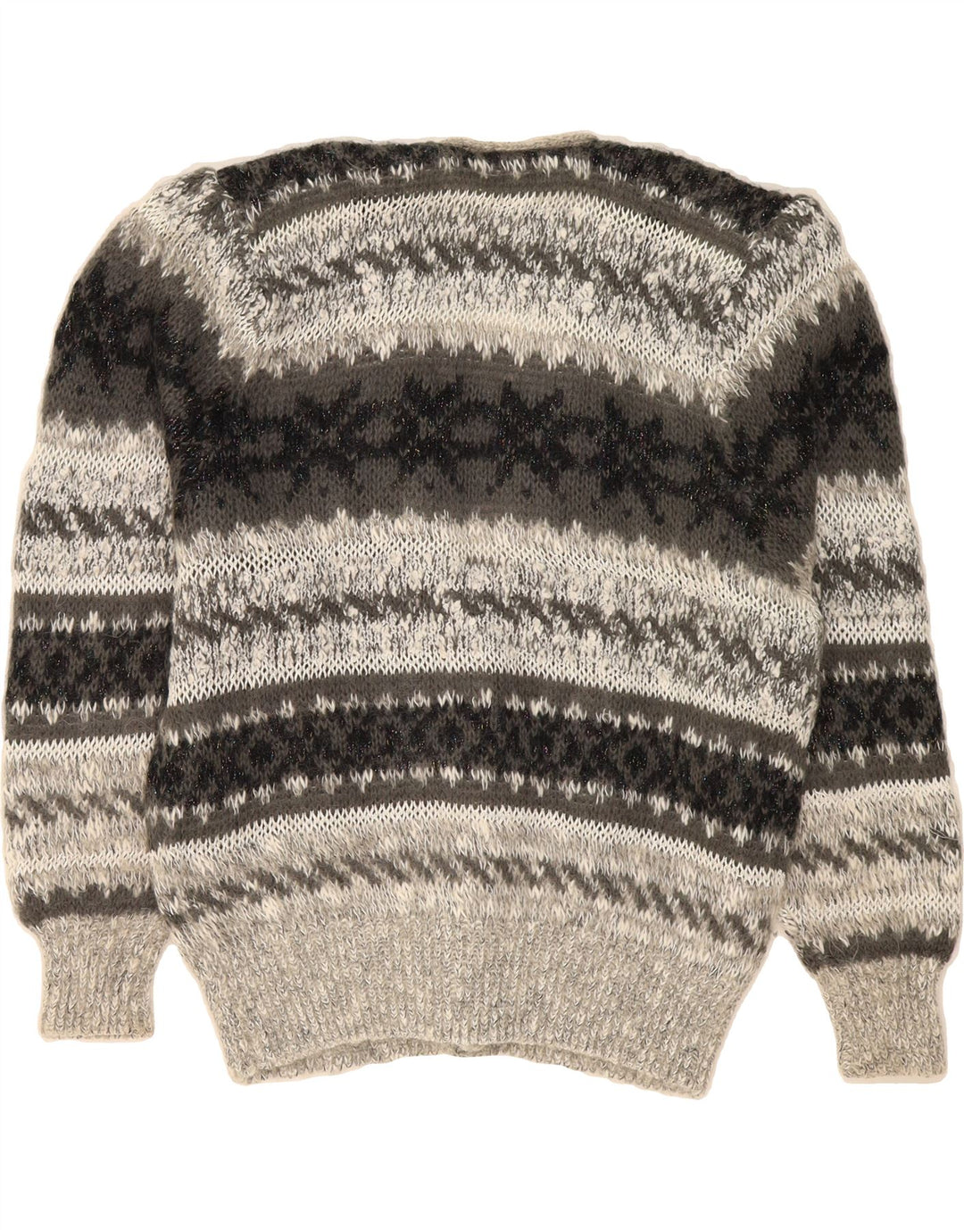 SIGNE INCOGNITO Womens Cardigan Sweater EU 40/42 Medium Grey Striped Vintage Signe Incognito and Second-Hand Signe Incognito from Messina Hembry 
