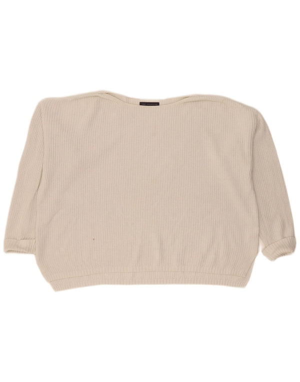 Maglione maglione girocollo oversize da donna Marks & Spencer UK 18 XL Bianco