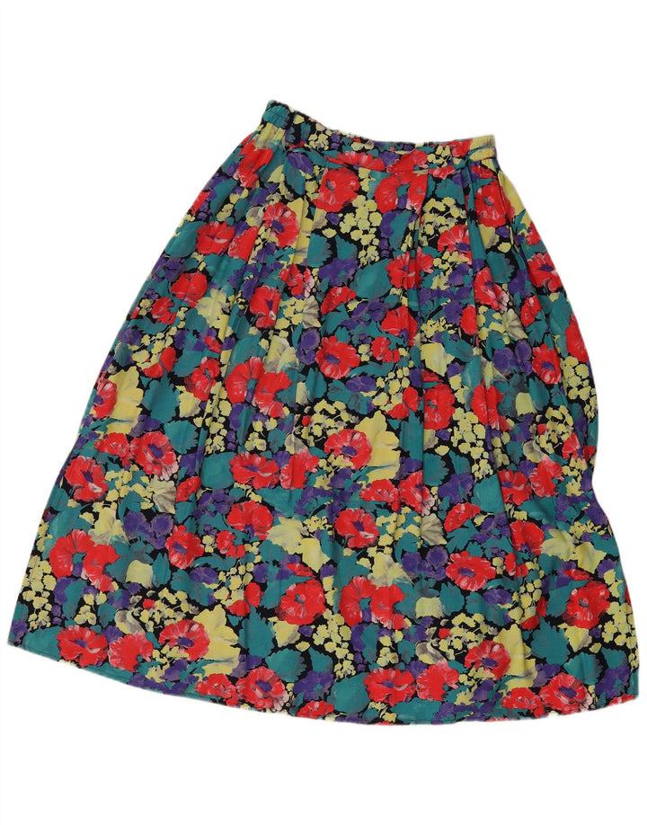 Gonna a trapezio a vita alta da donna vintage EU 40 media W28 multicolore