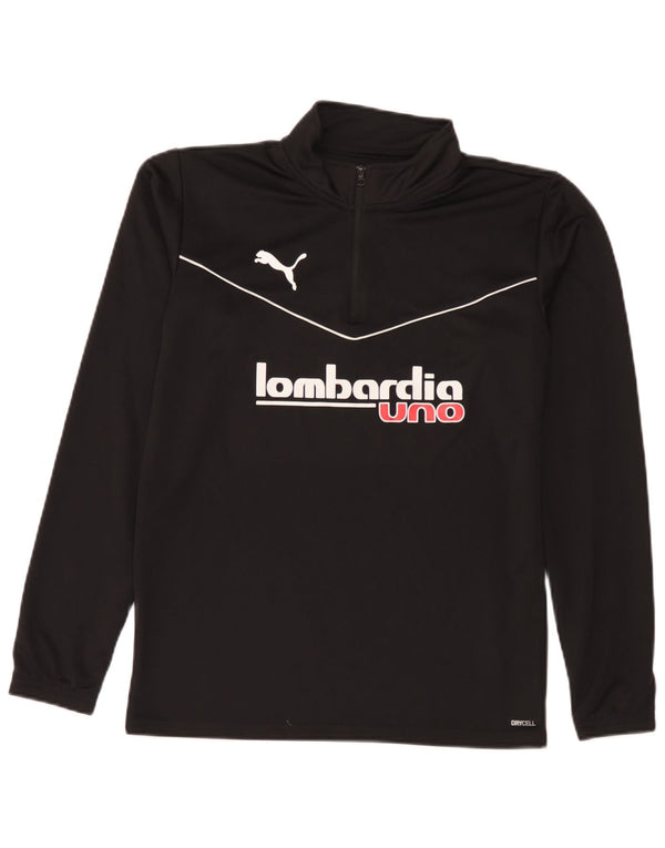Puma Uomo Lombardia Uno Grafica Zip Collo Pullover Tuta Top Piccola Nera
