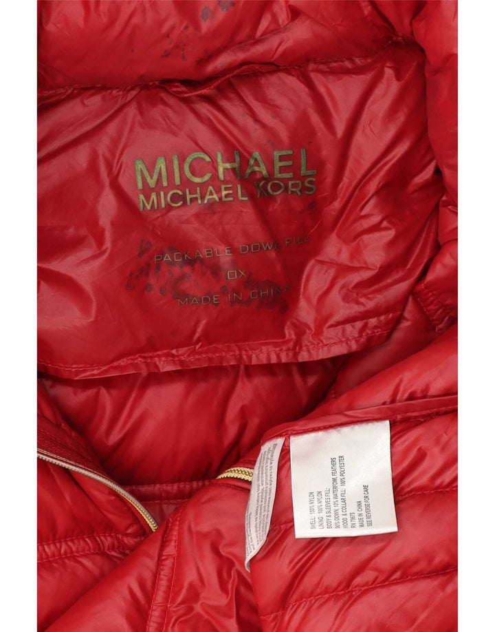 Giacca imbottita con cappuccio da donna Marks & Spencer UK 18 XL poliestere rosso