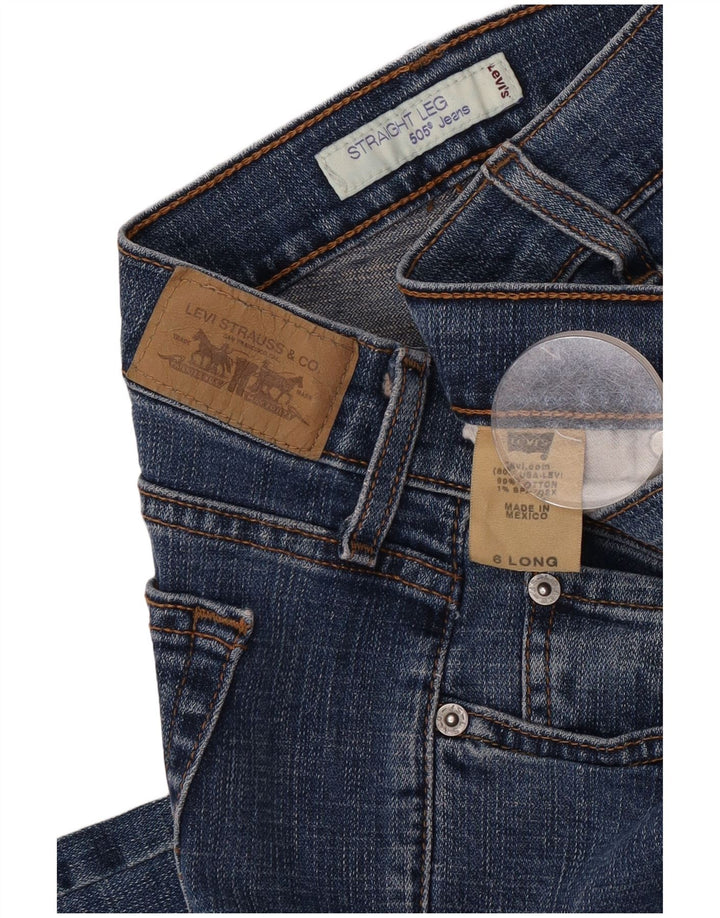 Levi's Donna 505 Jeans dritti US 6 Medio W30 L34 Cotone blu navy