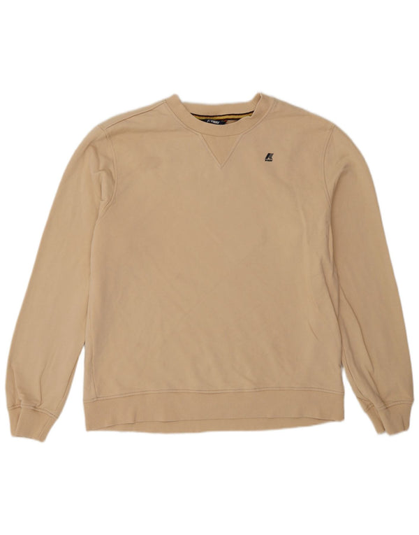 Felpa K-Way Uomo Maglione Large Beige Cotone