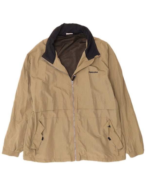 Giacca antipioggia da uomo Diadora con vestibilità ampia con cappuccio UK 40 Large Beige Poliammide