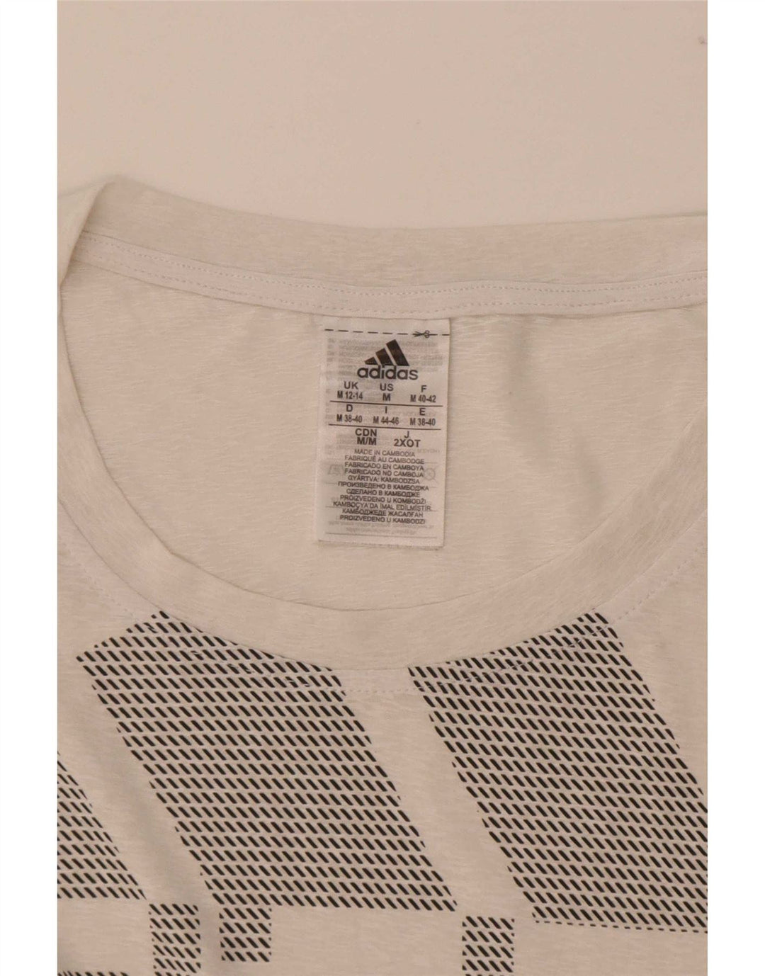 T-shirt grafica oversize Adidas Climalite da donna UK 12/14 Medio Bianco